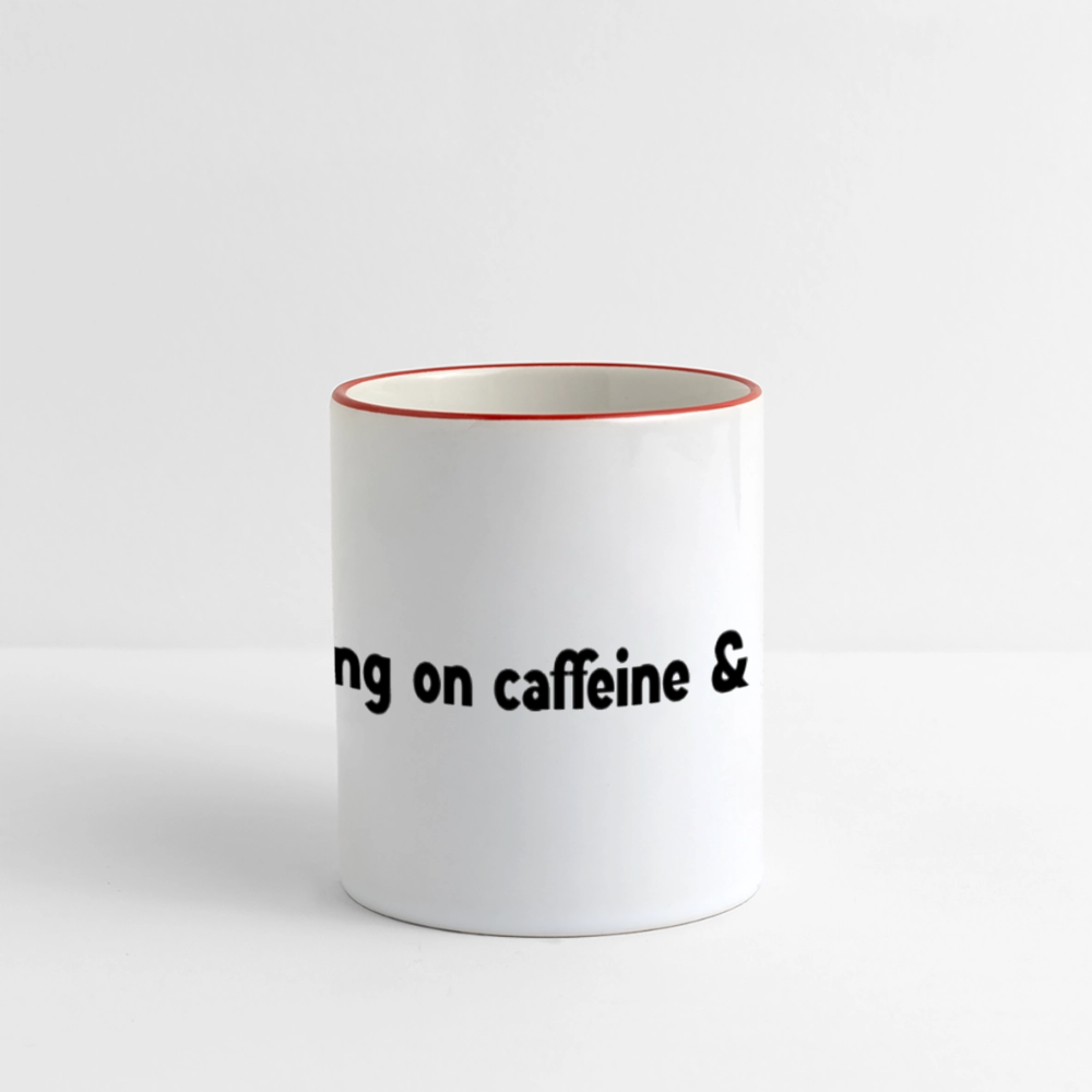 Caffiene & Spite Panoramic Mug - white/red