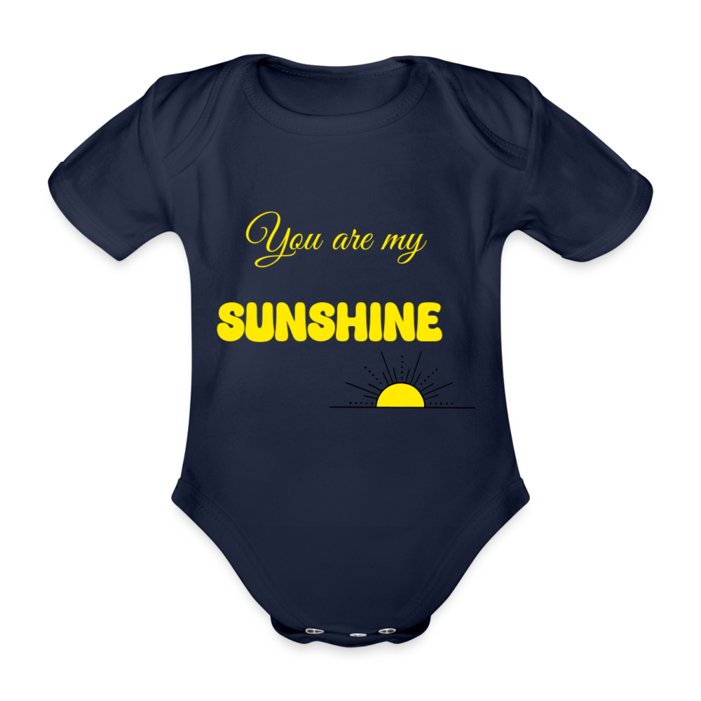 You are my sunshine organic baby grow - dark navy