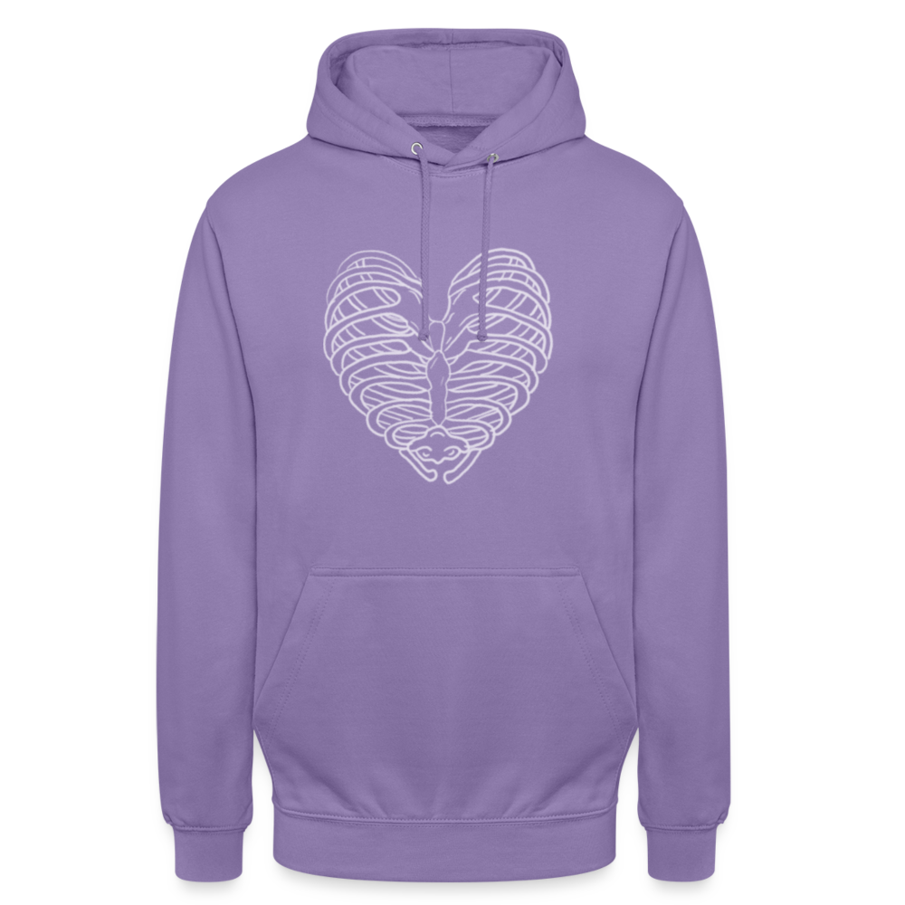 Unisex Bone Heart Hoodie - lavender