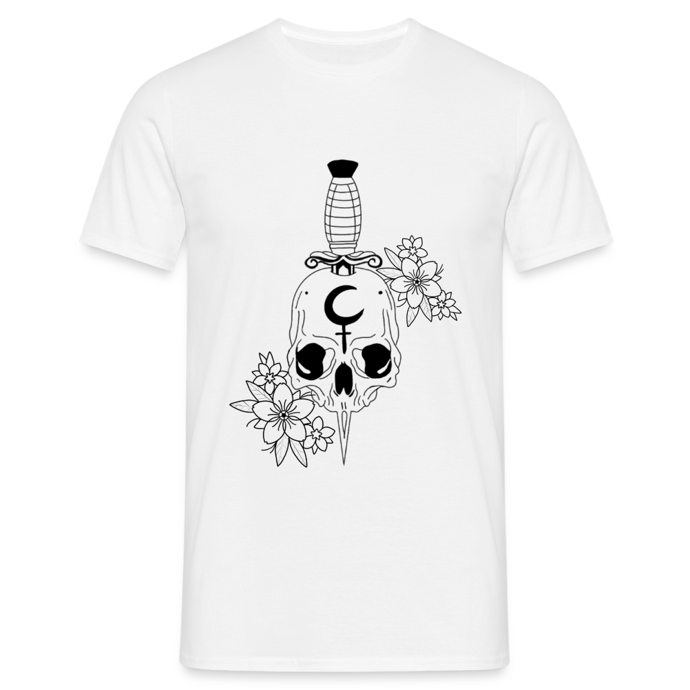 Men's Flower Skull T-Shirt - white