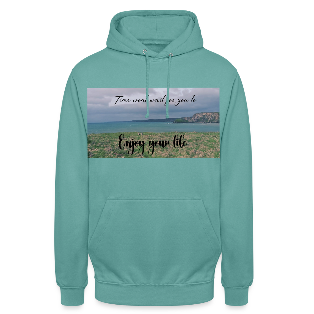 Cornwall Inspired Unisex Hoodie - pastel turquoise