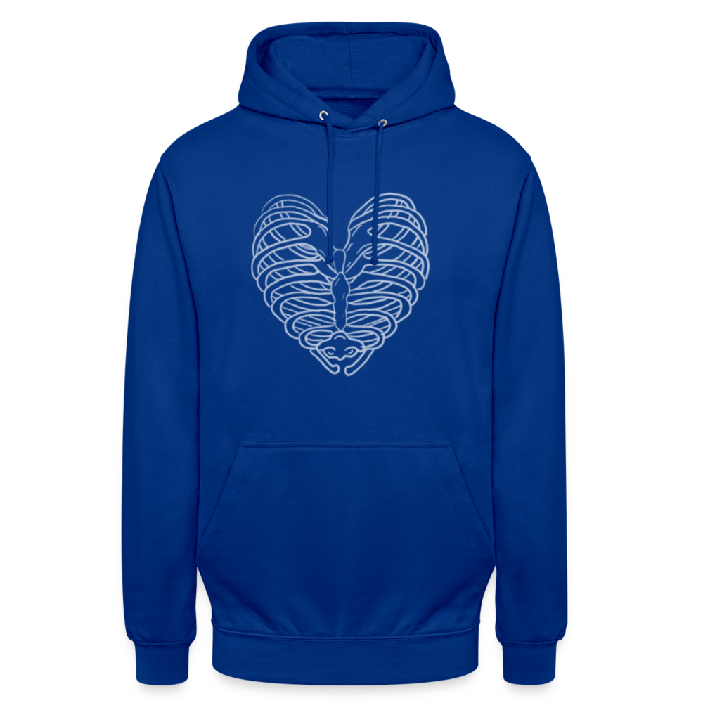 Unisex Bone Heart Hoodie - bright royal