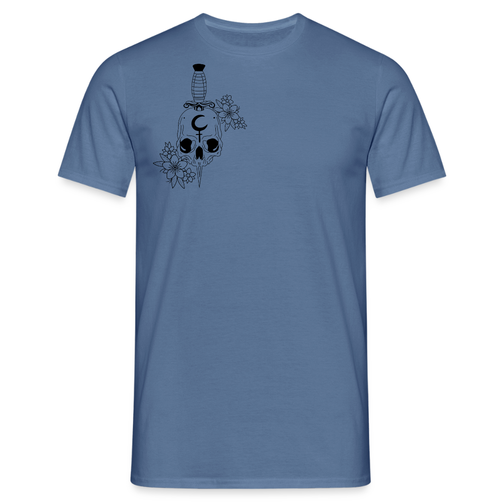 Men's Flower Skull T-Shirt - dove blue 