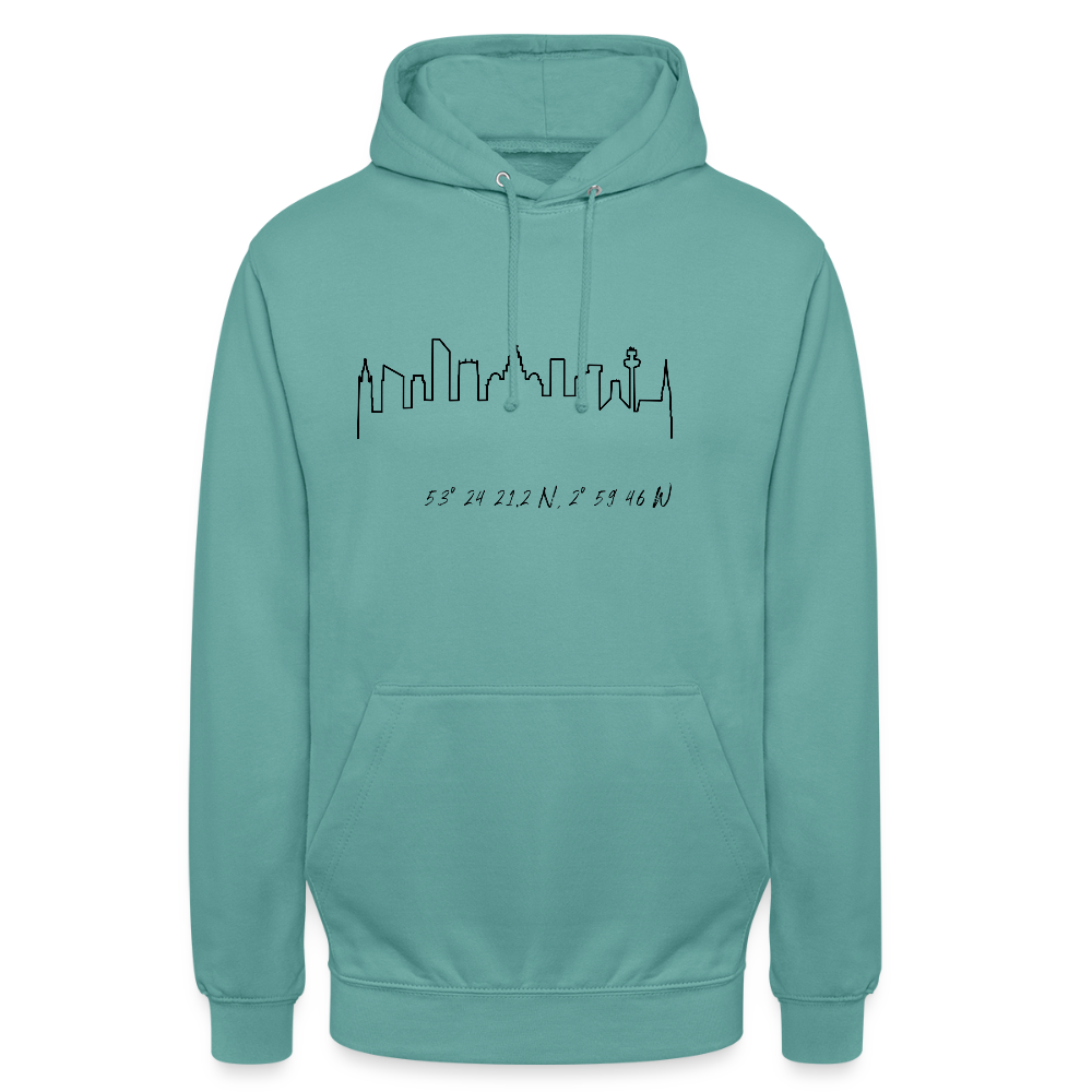 City of Liverpool Unisex Hoodie - pastel turquoise