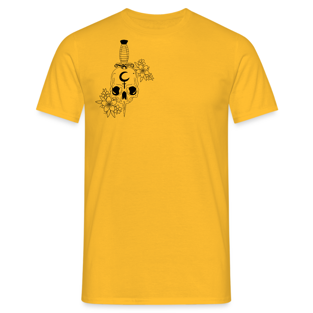 Men's Flower Skull T-Shirt - yellow