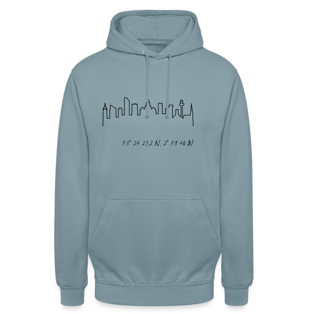 City of Liverpool Unisex Hoodie - stonewash blue