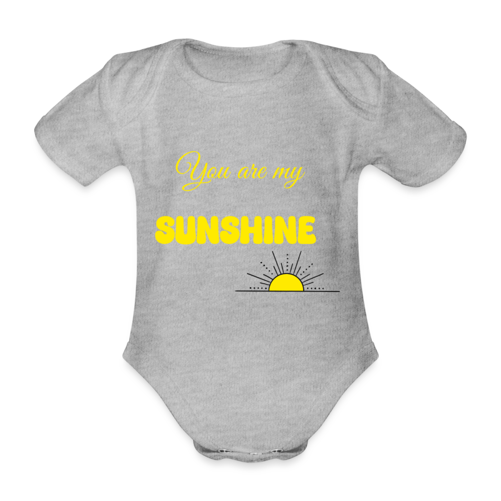 You are my sunshine organic baby grow - heather grey