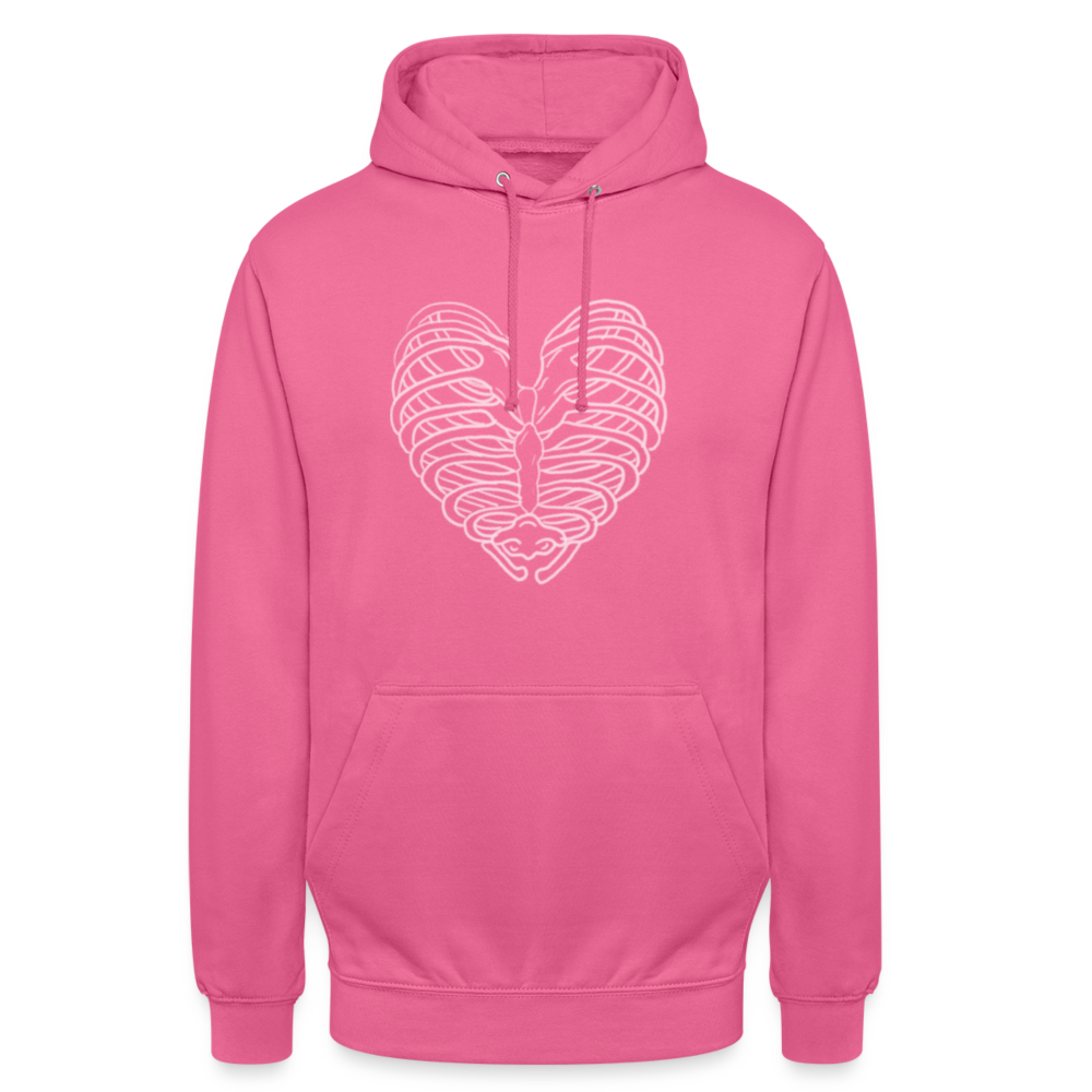 Unisex Bone Heart Hoodie - pink