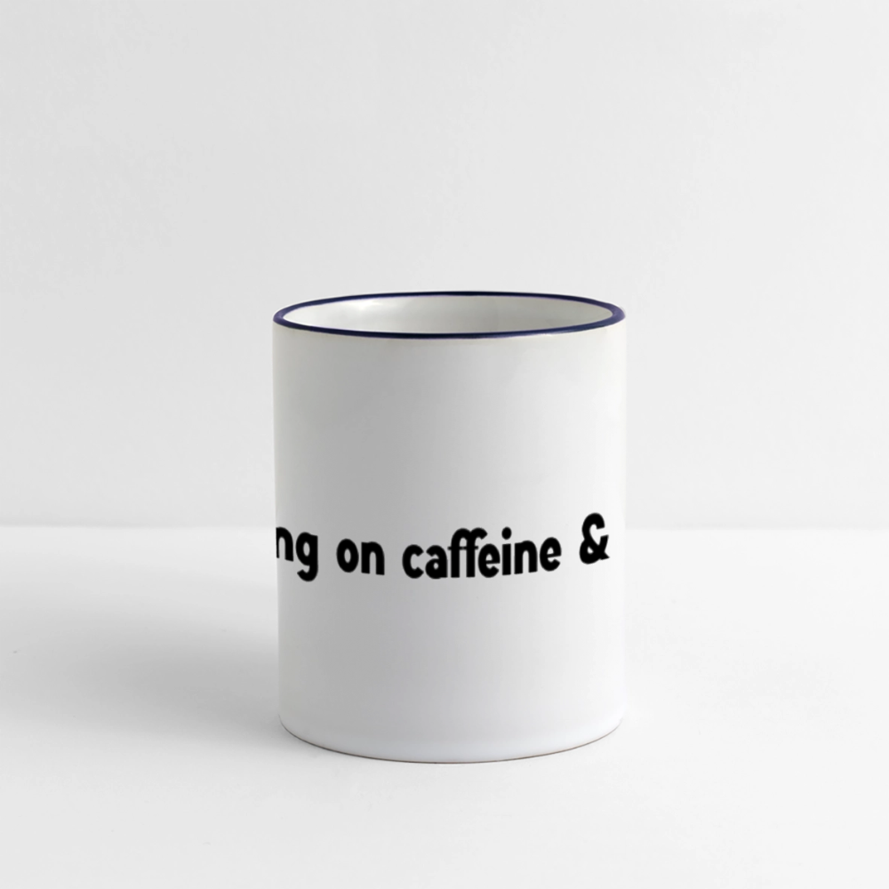 Caffiene & Spite Panoramic Mug - white/cobalt blue