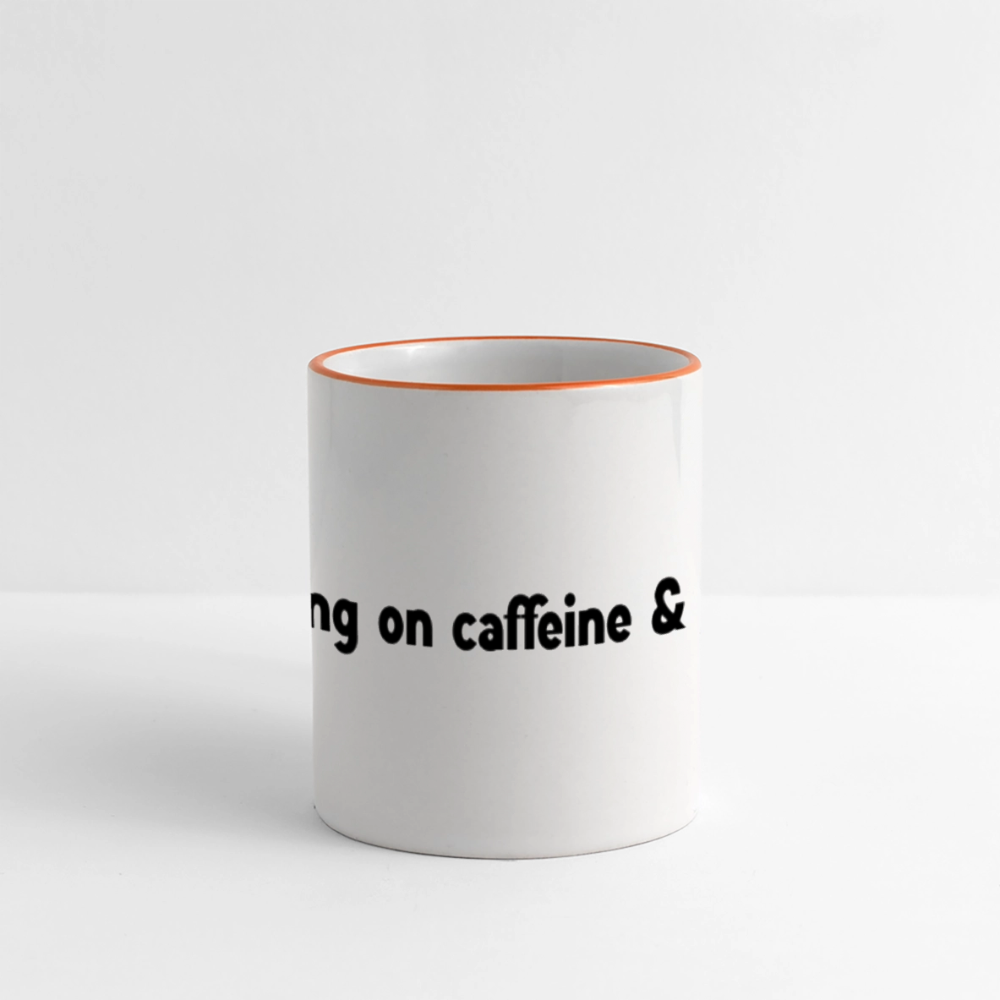 Caffiene & Spite Panoramic Mug - white/orange