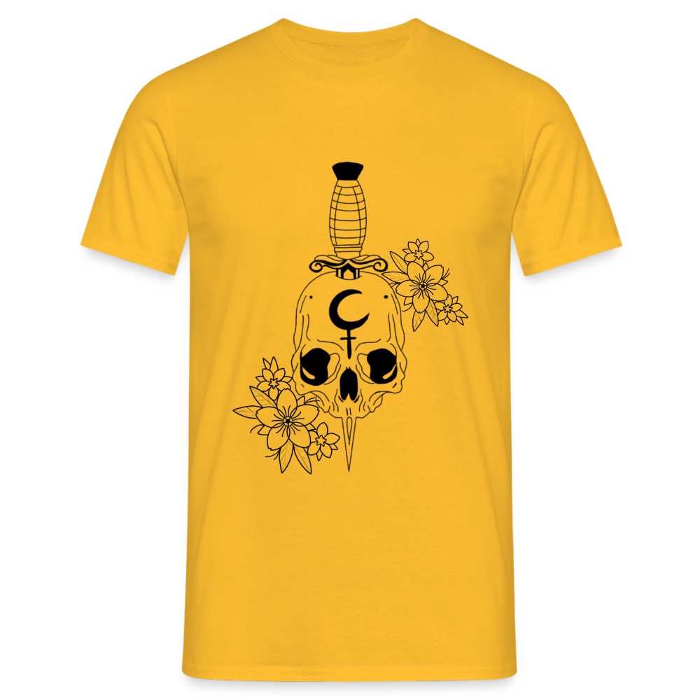 Men's Flower Skull T-Shirt - yellow