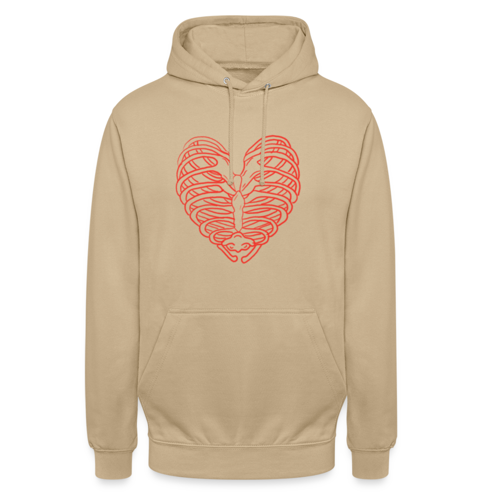 Unisex Bone Heart Hoodie - beige