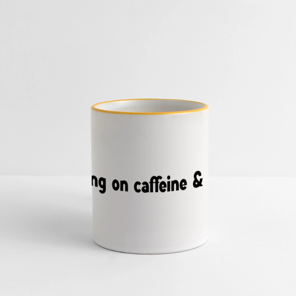 Caffiene & Spite Panoramic Mug - white/yellow