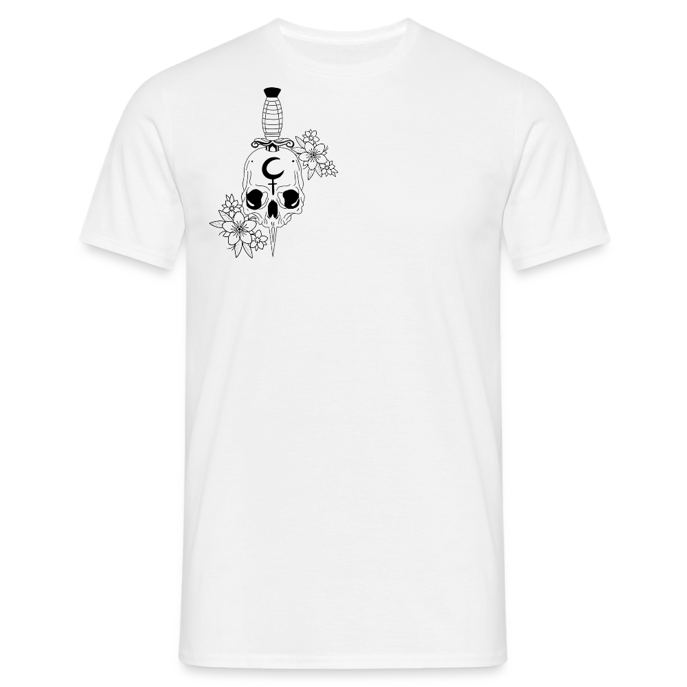 Men's Flower Skull T-Shirt - white