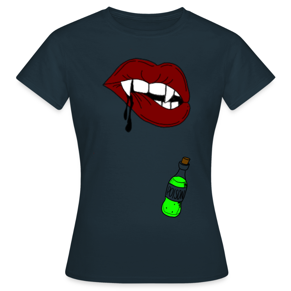 Women's Deadly Kiss T-shirt - navy