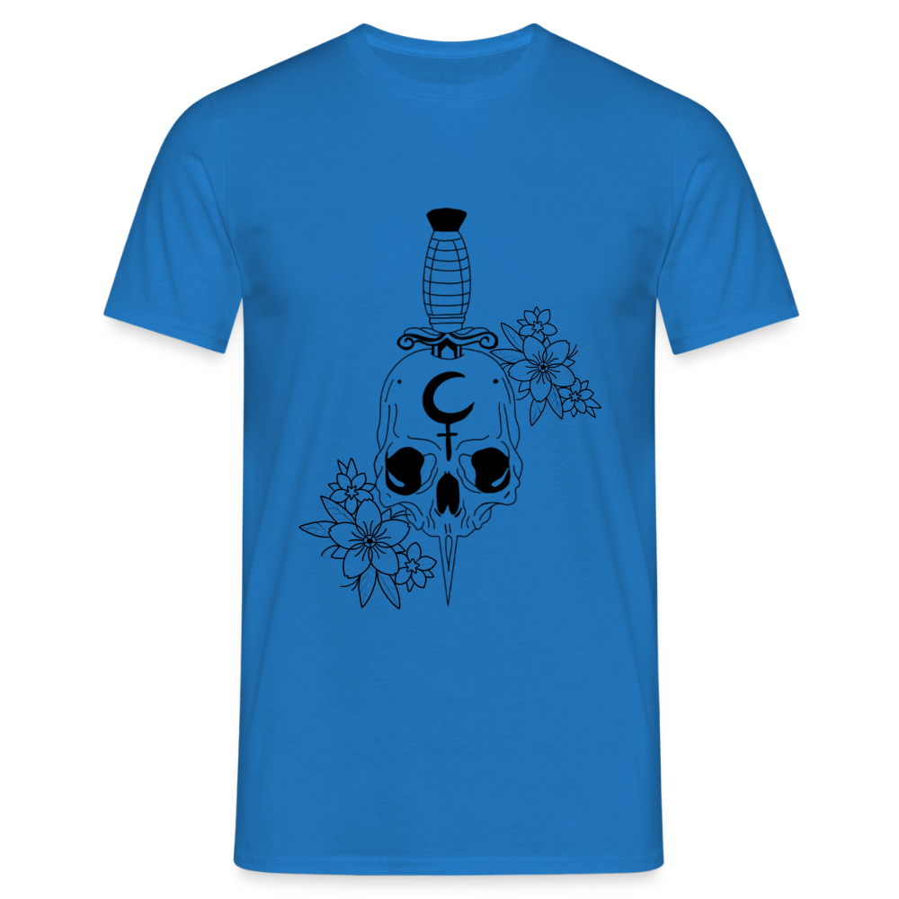 Men's Flower Skull T-Shirt - royal blue