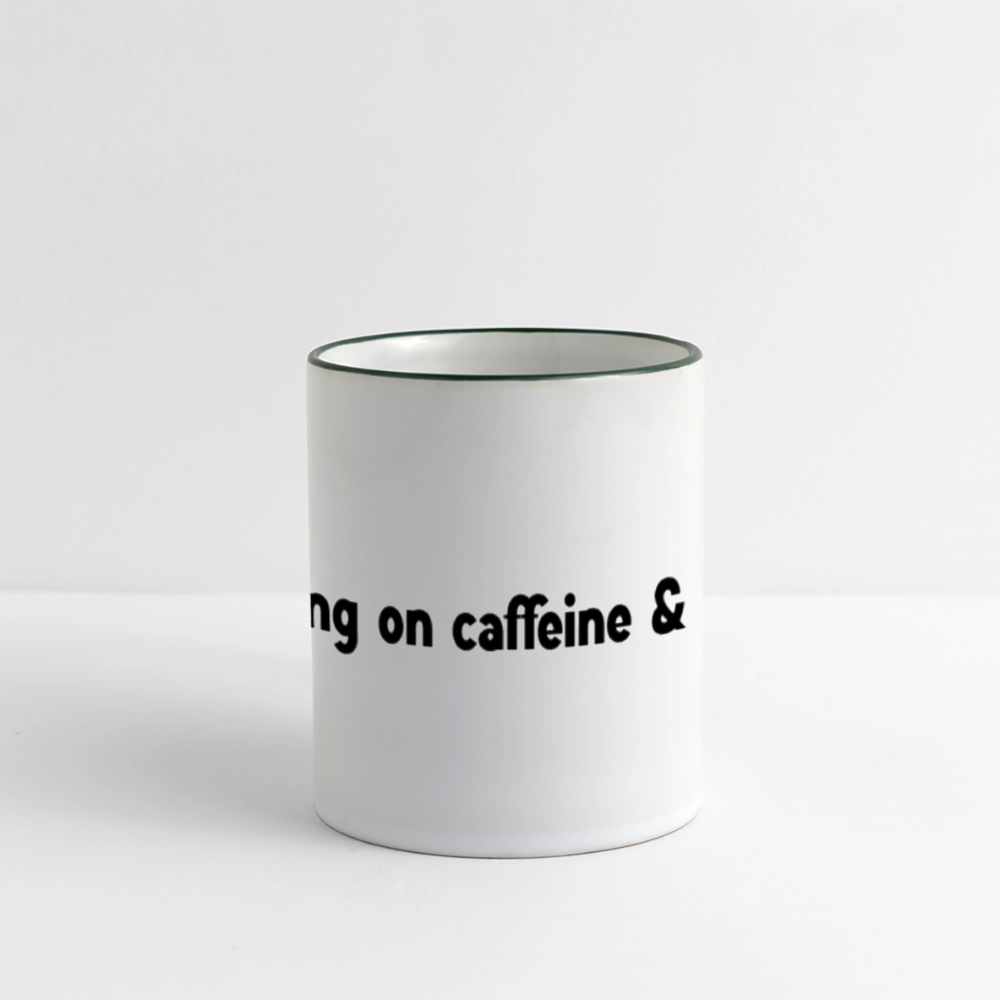 Caffiene & Spite Panoramic Mug - white/dark green