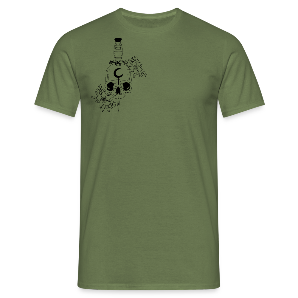 Men's Flower Skull T-Shirt - military green