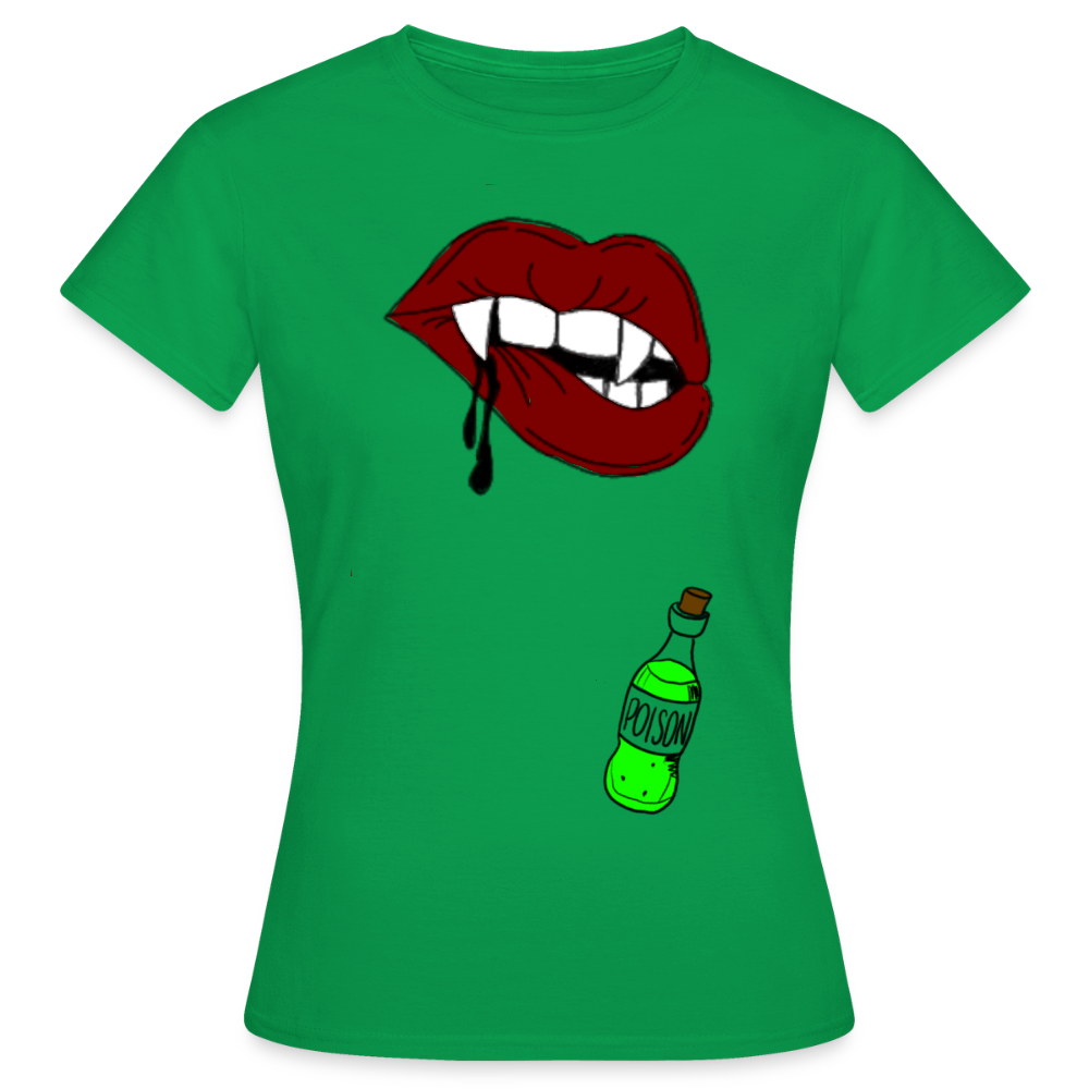 Women's Deadly Kiss T-shirt - kelly green