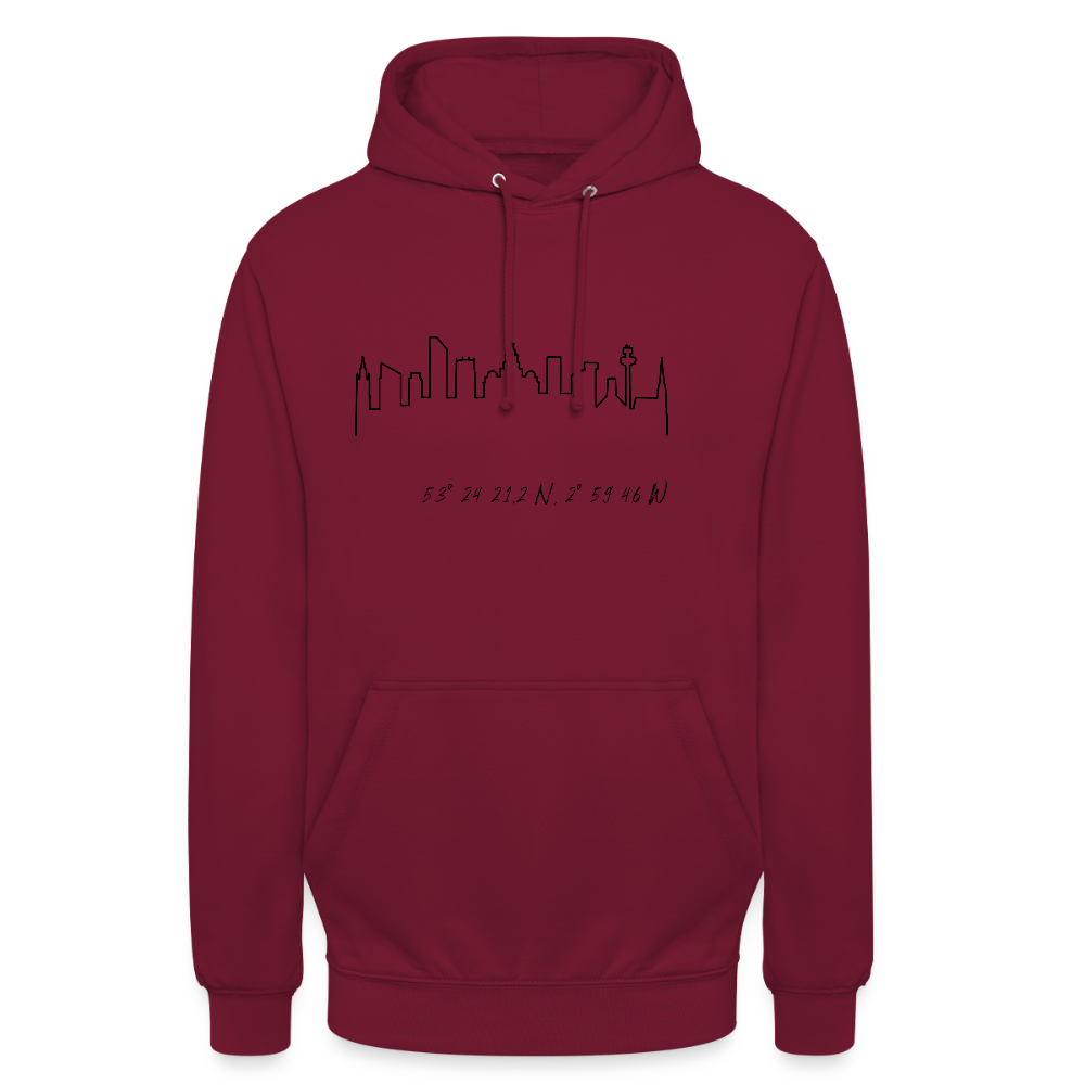 City of Liverpool Unisex Hoodie - bordeaux