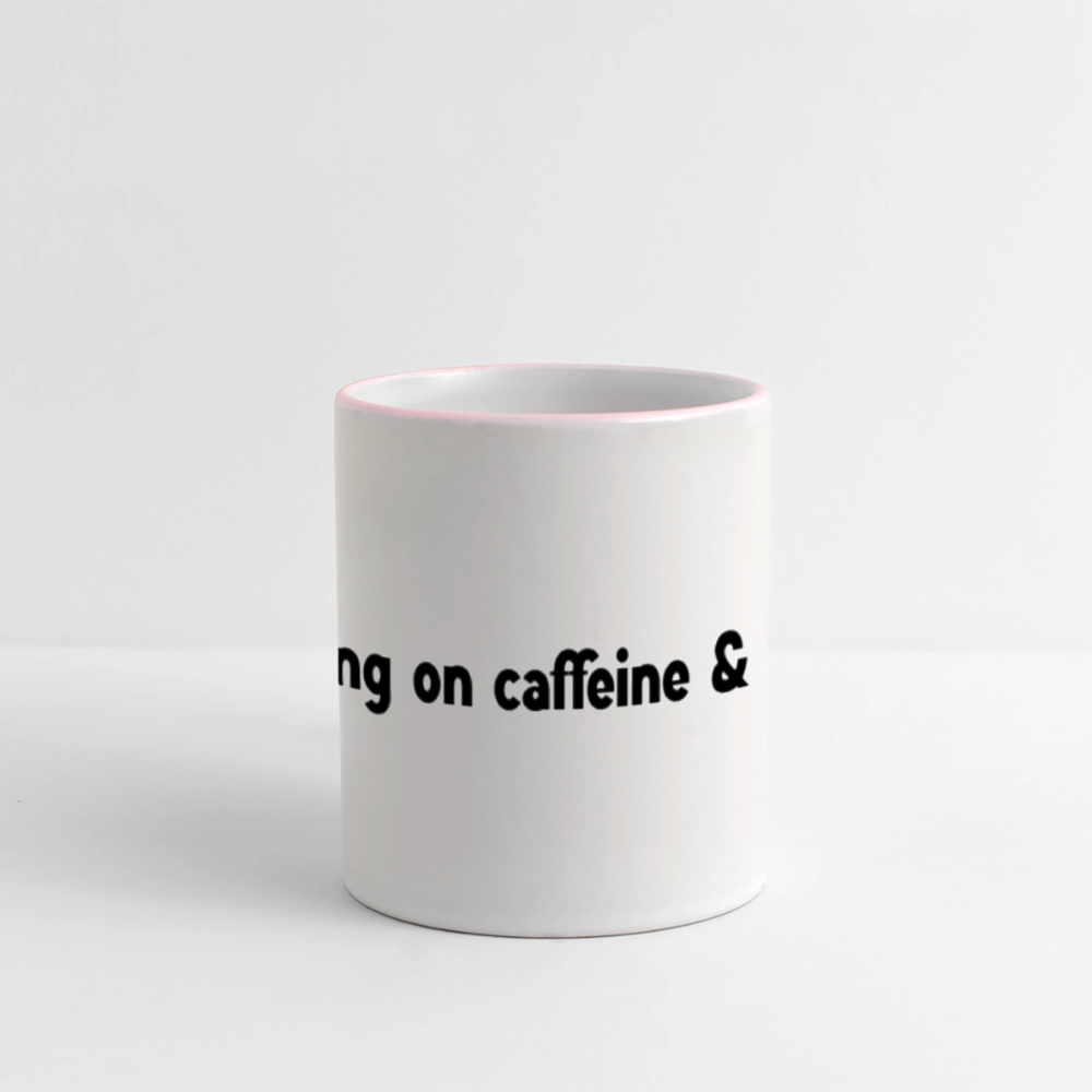 Caffiene & Spite Panoramic Mug - white/pink