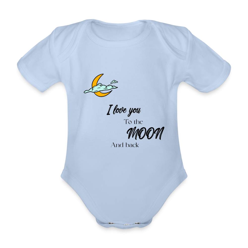 I love you to the moon and back organic baby grow - sky