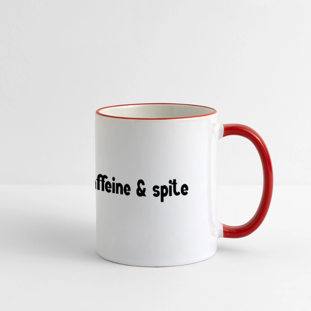 Caffiene & Spite Panoramic Mug - white/red