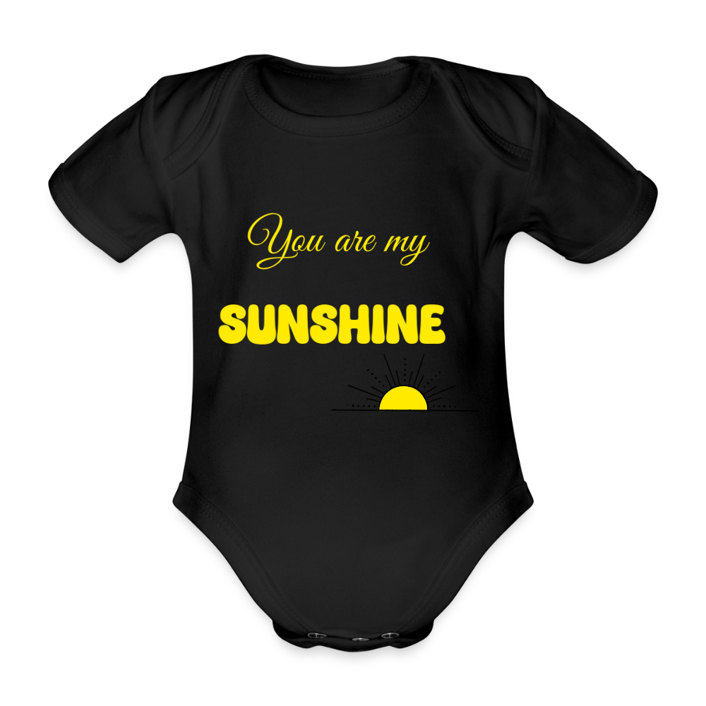 You are my sunshine organic baby grow - black