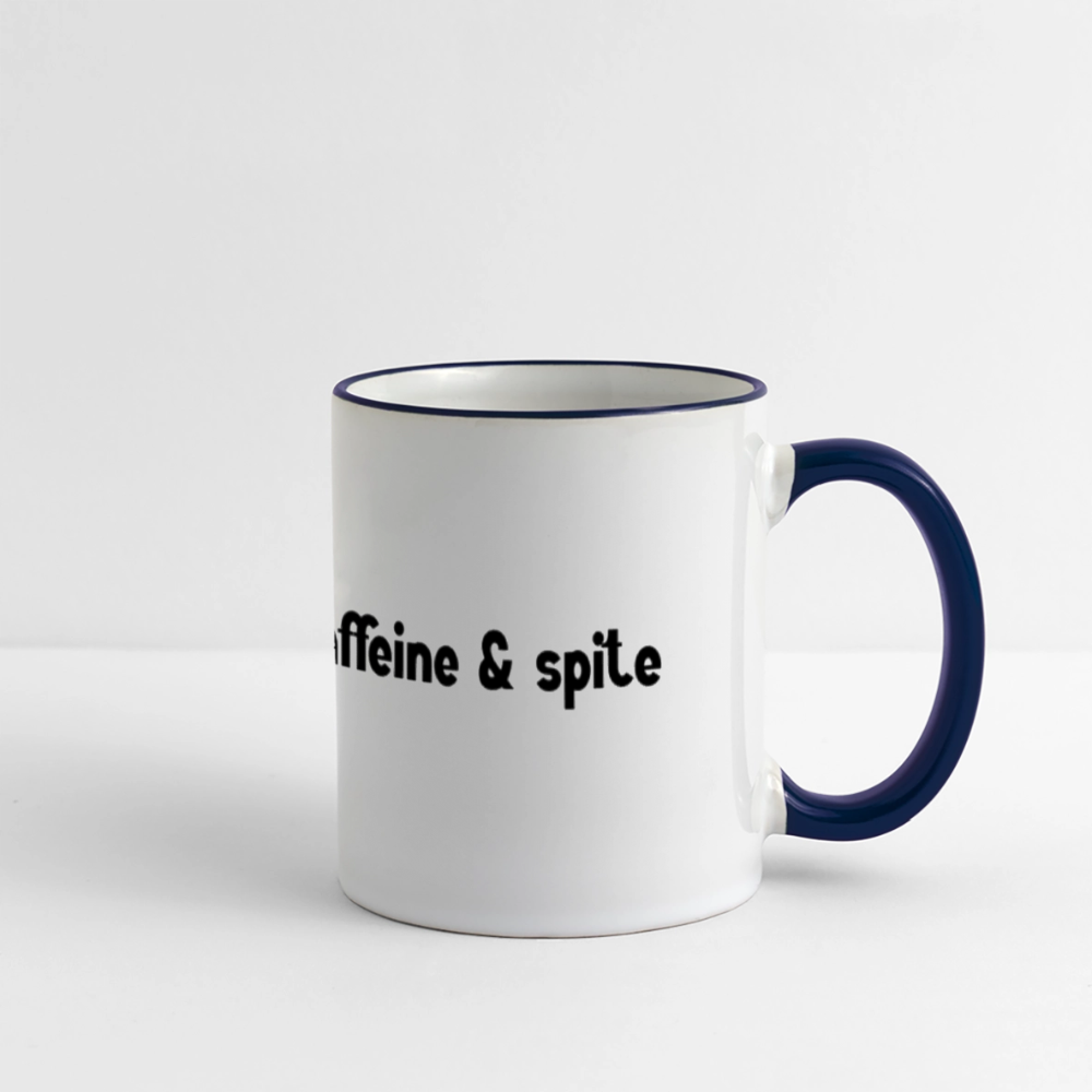 Caffiene & Spite Panoramic Mug - white/cobalt blue