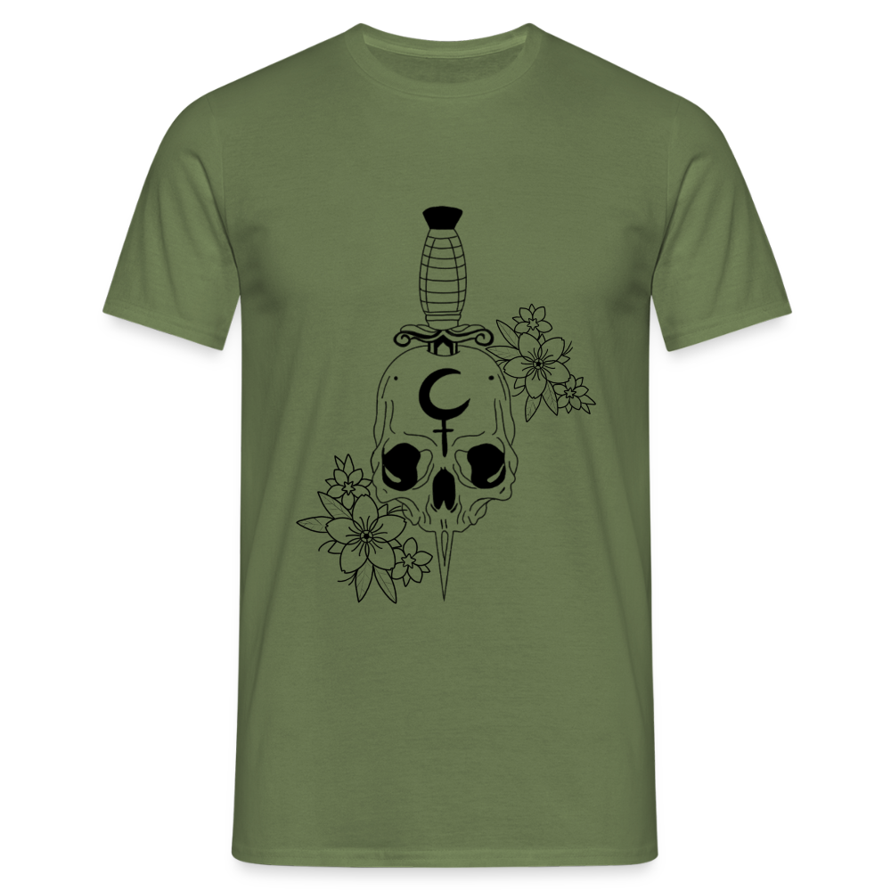 Men's Flower Skull T-Shirt - military green