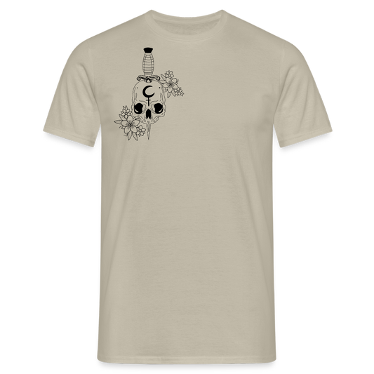 Men's Flower Skull T-Shirt - sand beige