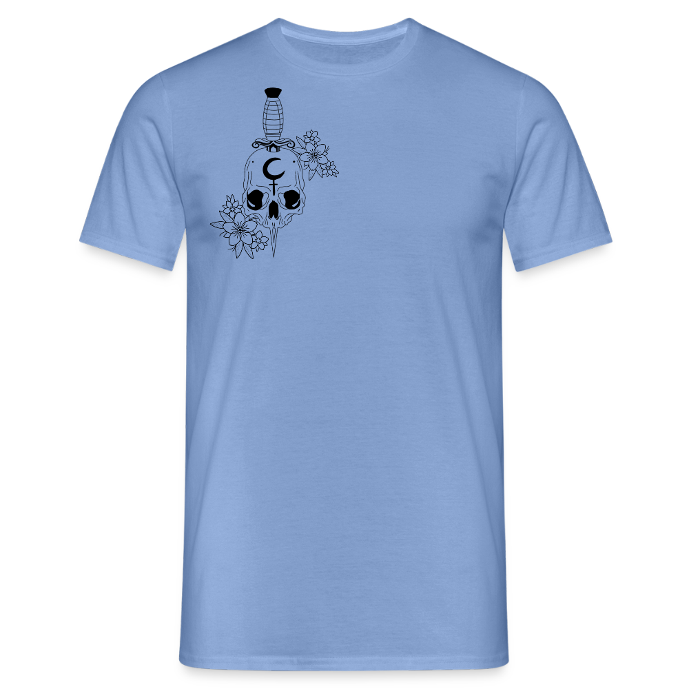 Men's Flower Skull T-Shirt - carolina blue