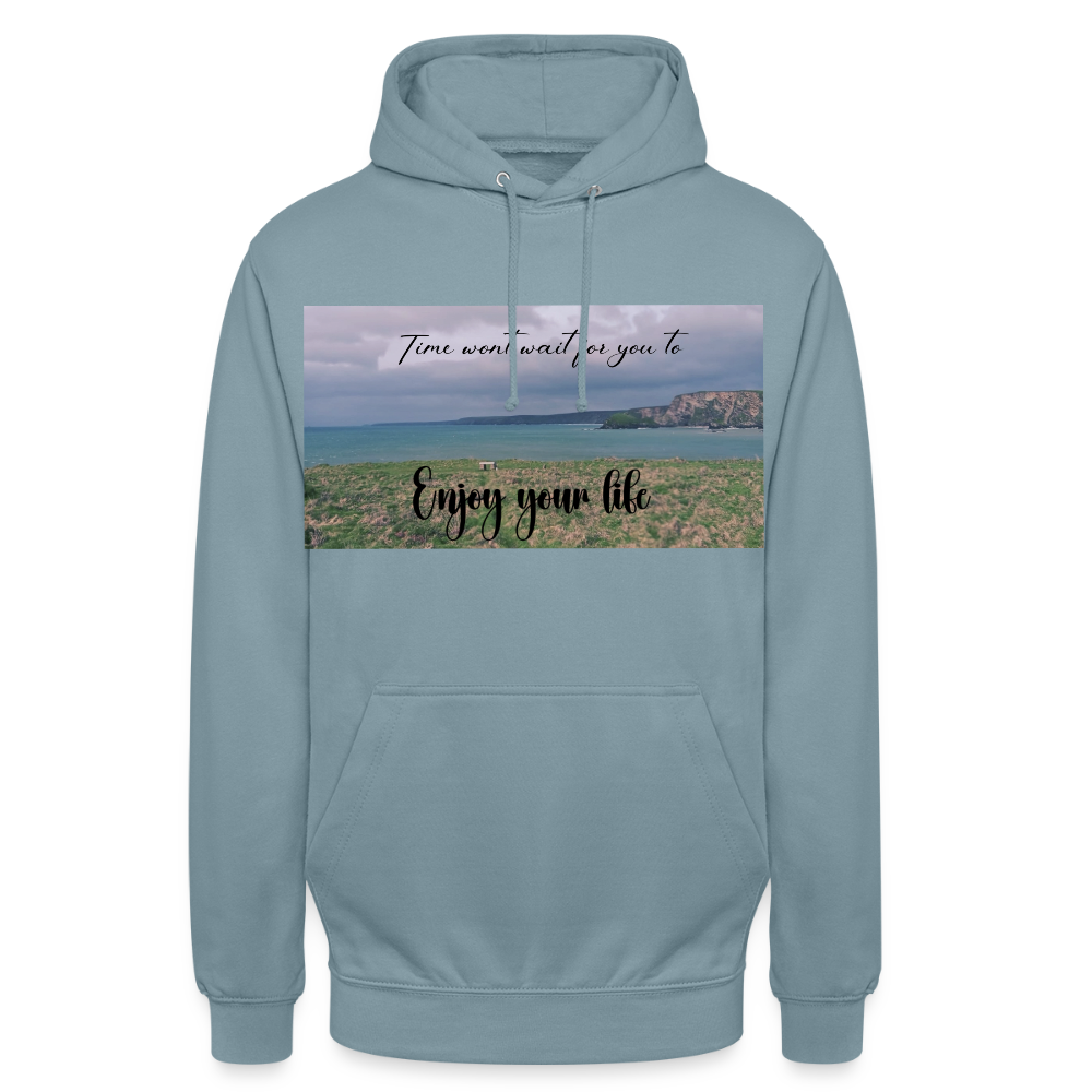 Cornwall Inspired Unisex Hoodie - stonewash blue