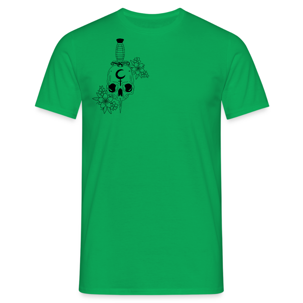 Men's Flower Skull T-Shirt - kelly green